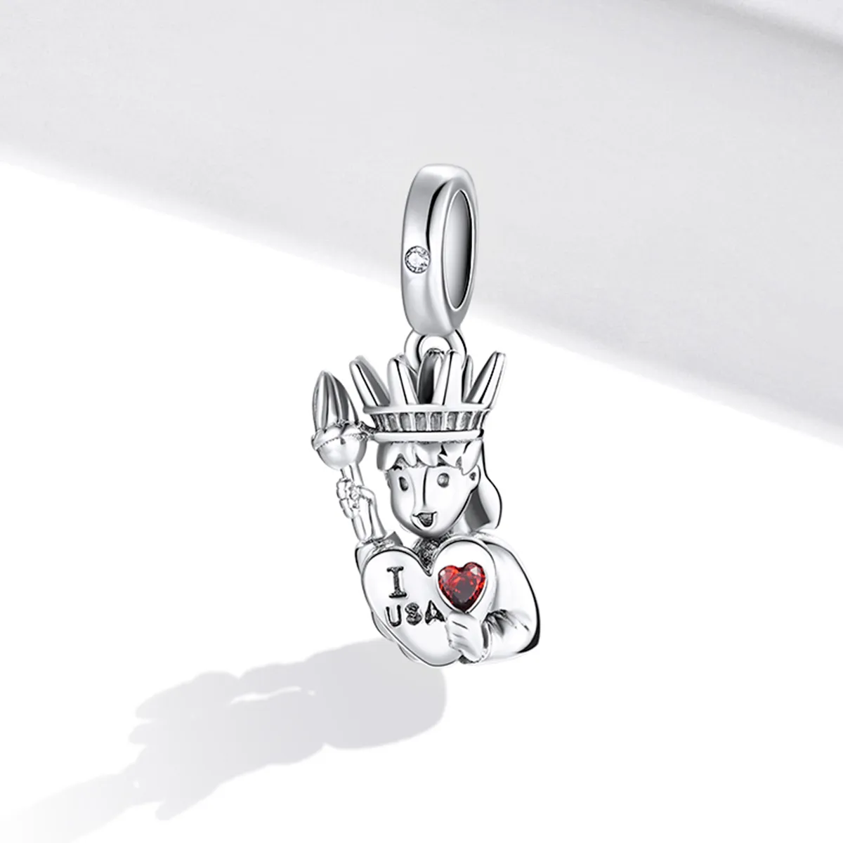 Pandora Style Silver I love USA Dangle - SCC1883