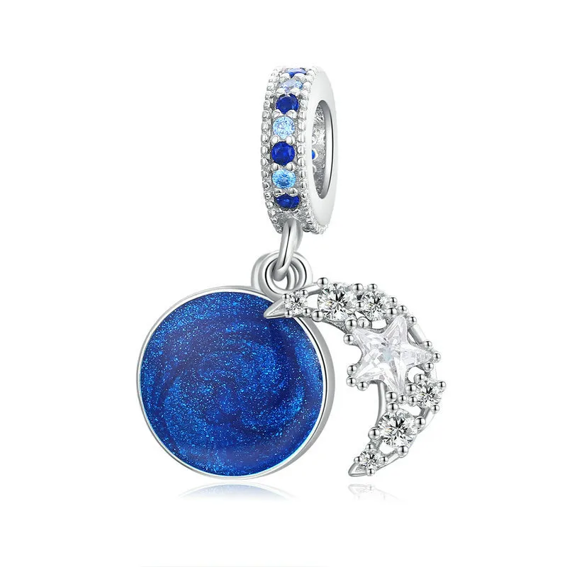 Pandora Style Silver I Love You Moon Dangle - BSC331