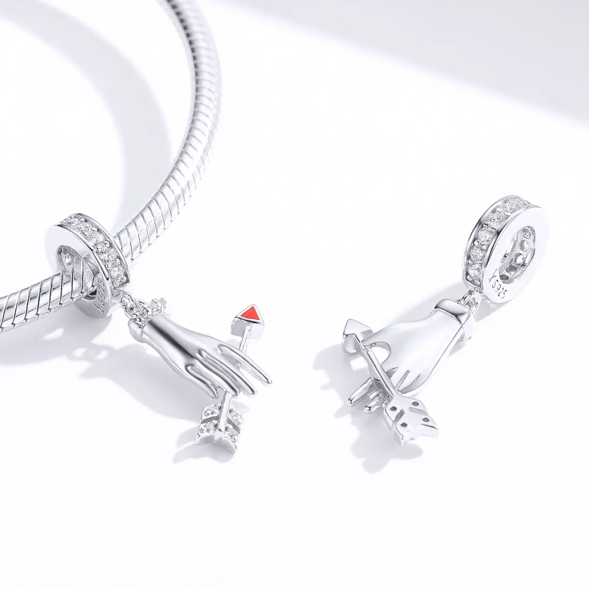 Pandora Style Silver Love Arrow Dangle - SCC1375