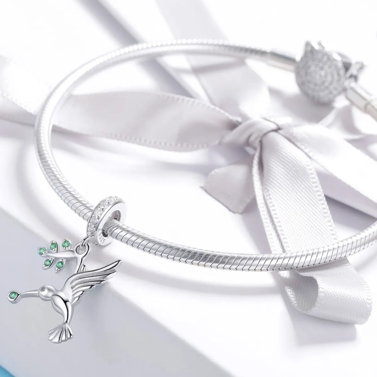 Pandora Style Silver Lovely Flying Birds Dangle - SCC982