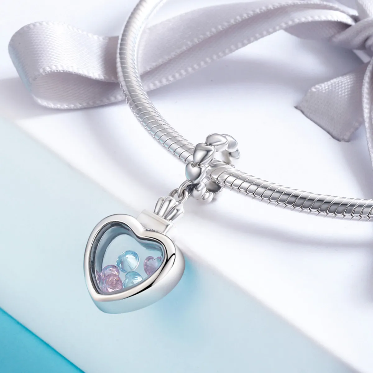 Pandora Style Silver Memory Bottle Dangle - SCC588