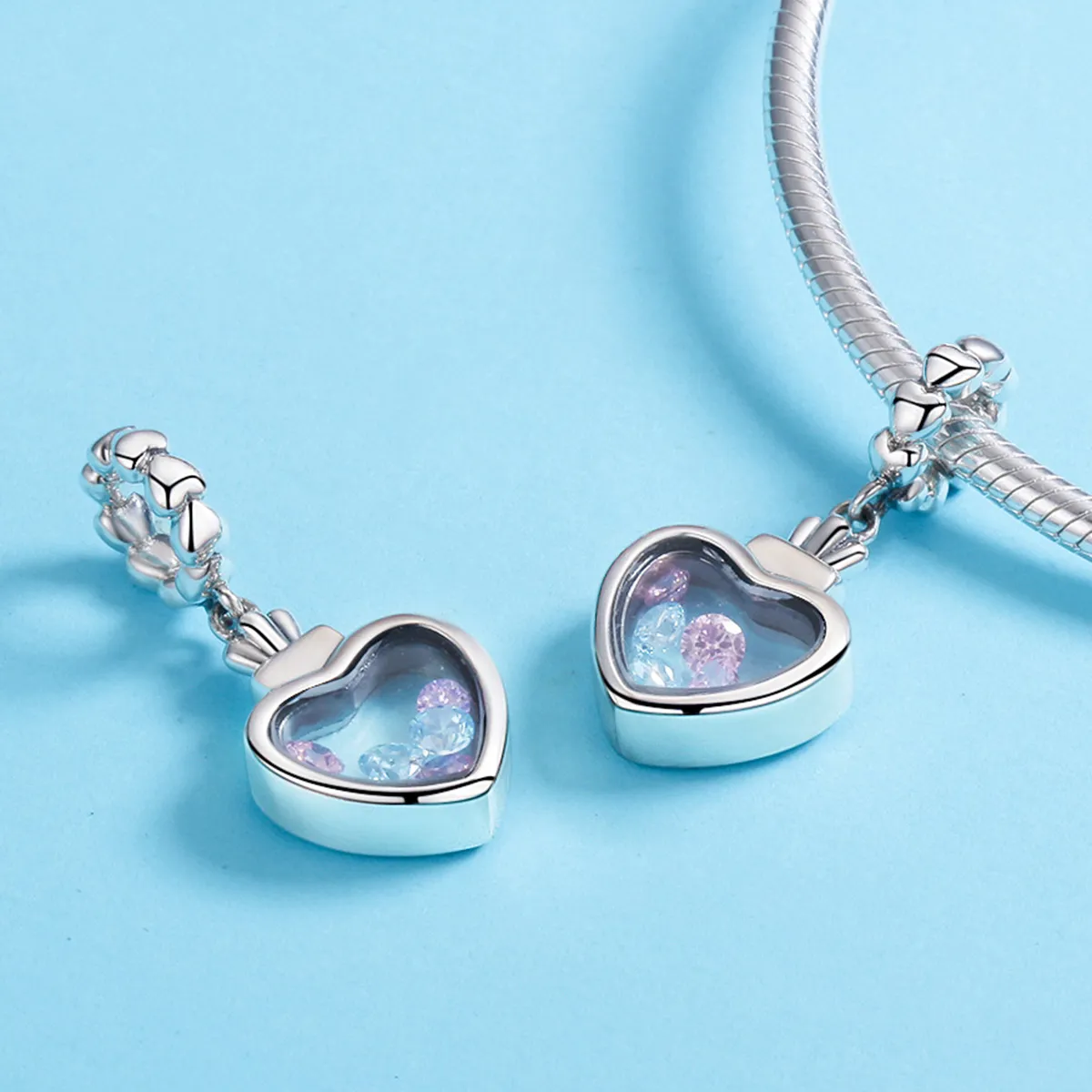 Pandora Style Silver Memory Bottle Dangle - SCC588
