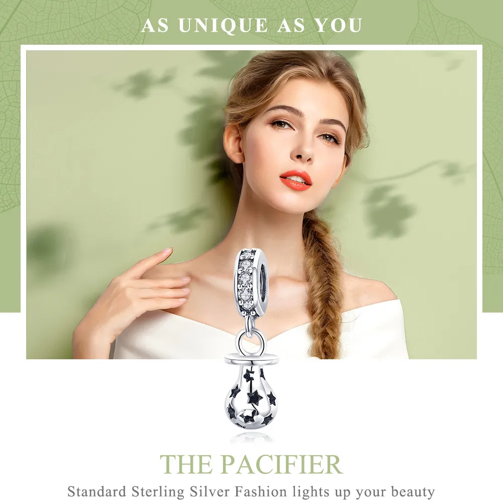 Pandora Style Silver Pacifier Dangle - SCC891