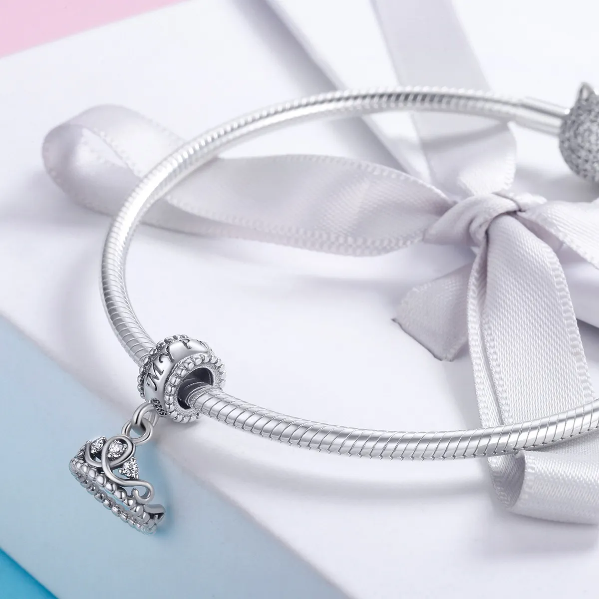 Pandora Style Silver Princess Crown Dangle - SCC739