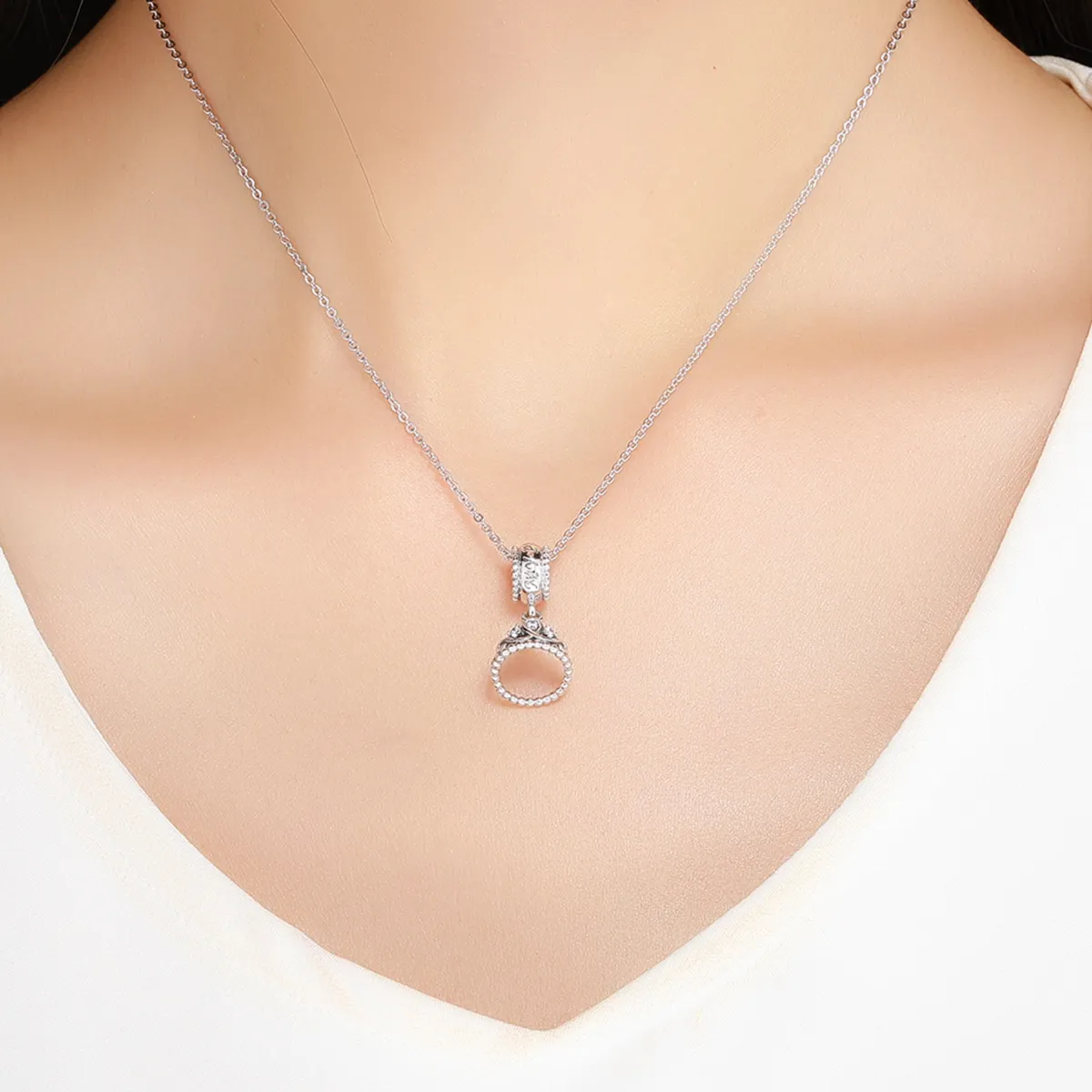 Pandora Style Silver Princess Crown Dangle - SCC739