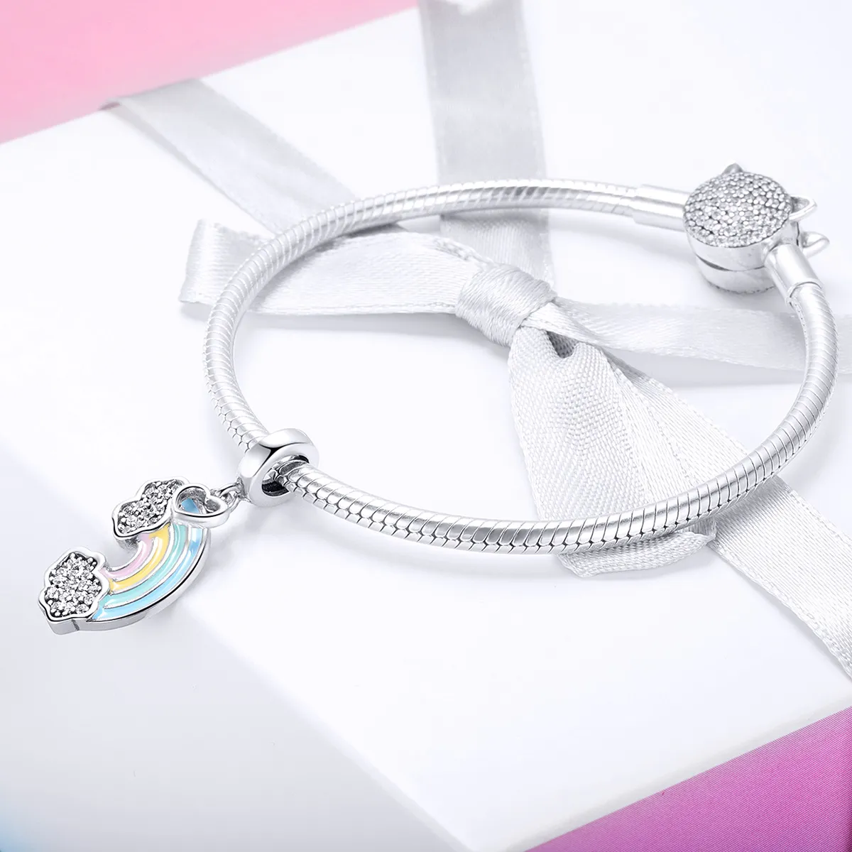 Pandora Style Silver Rainbow After Rain Dangle - SCC905