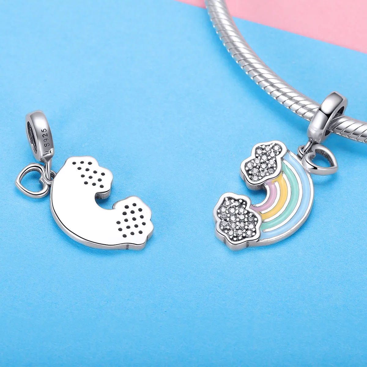 Pandora Style Silver Rainbow After Rain Dangle - SCC905