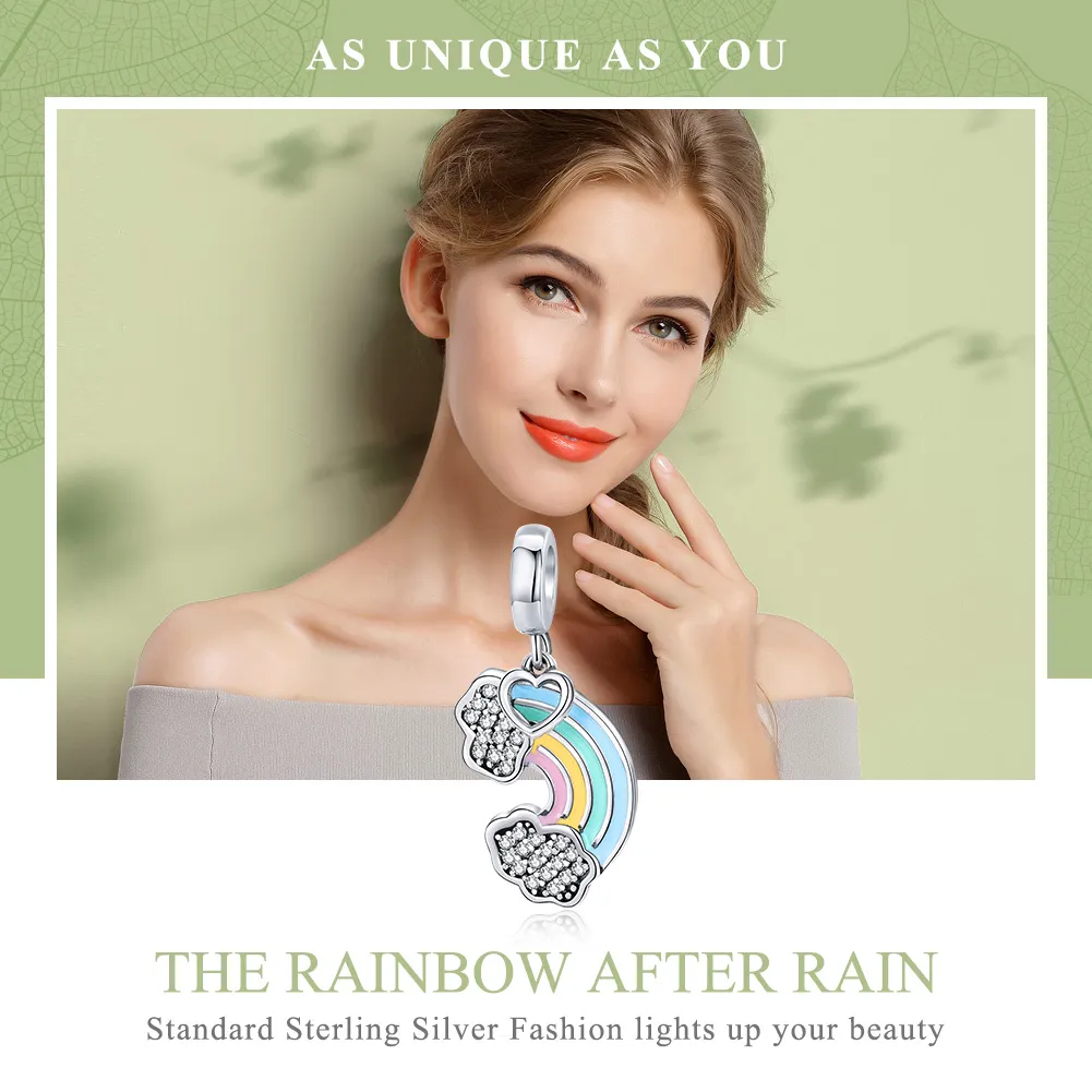 Pandora Style Silver Rainbow After Rain Dangle - SCC905
