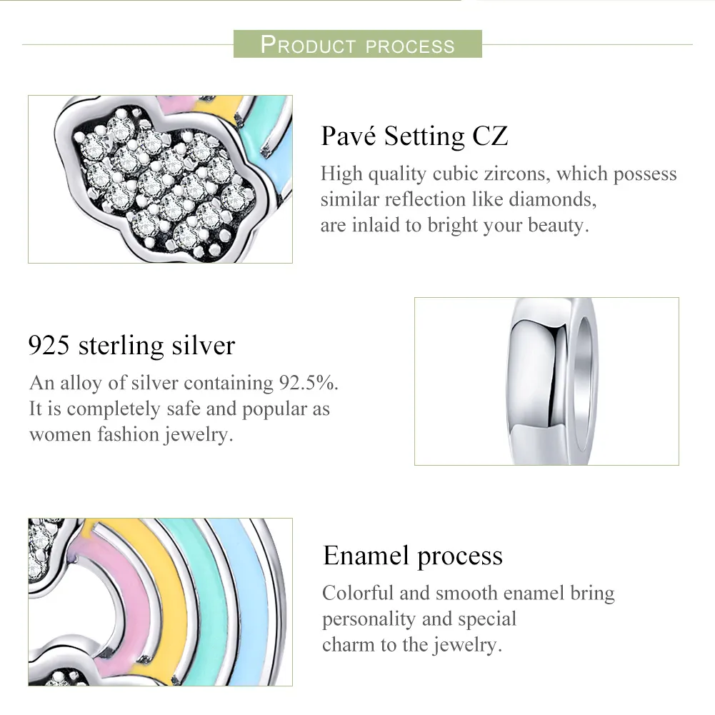 Pandora Style Silver Rainbow After Rain Dangle - SCC905