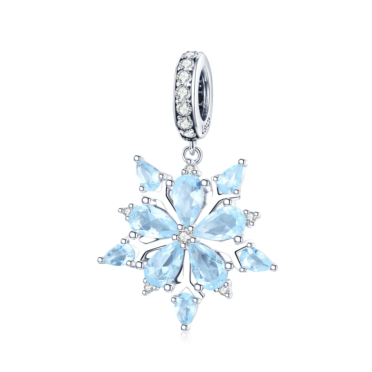 Pandora Style Silver Snowflakes Dangle - SCC940