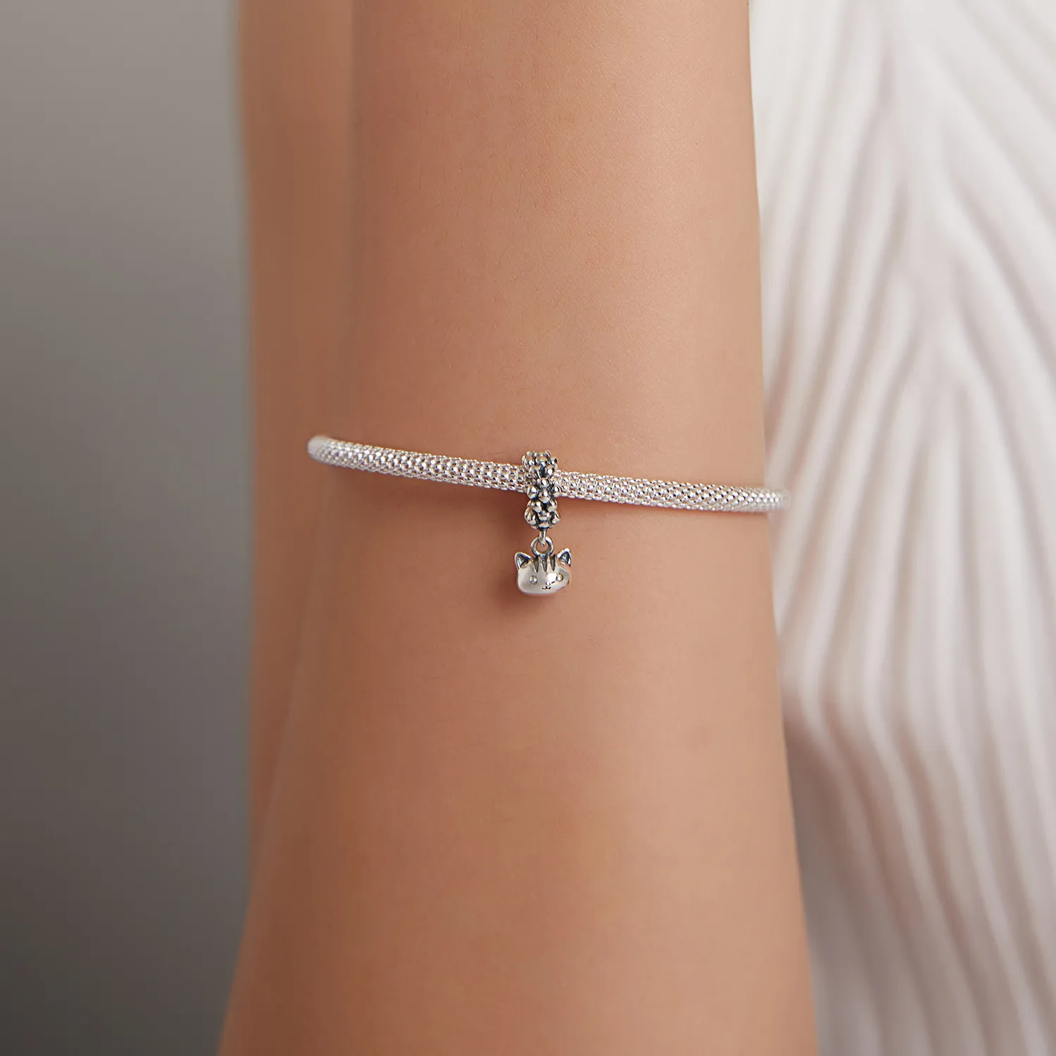 Pandora Style Silver Swing The Kitten Dangle - SCC1871