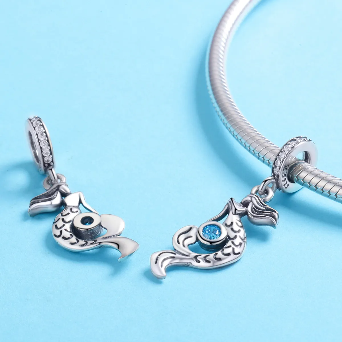 Pandora Style Silver The Thought of Mermaids Dangle - SCC824