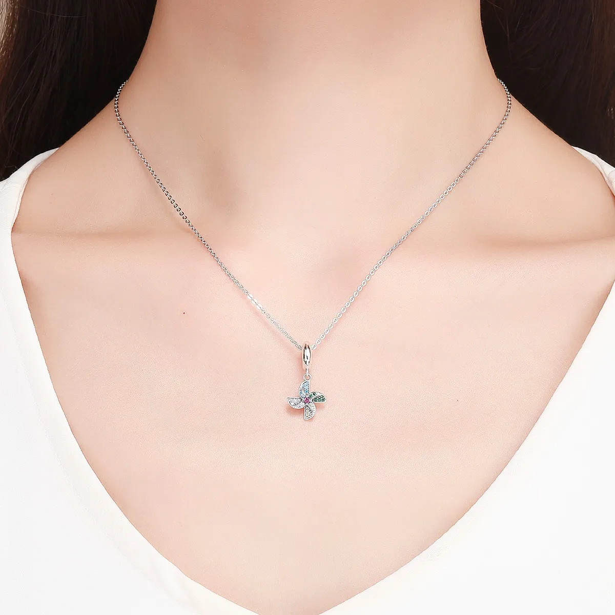 Pandora Style Silver Windmill Dangle - SCC971