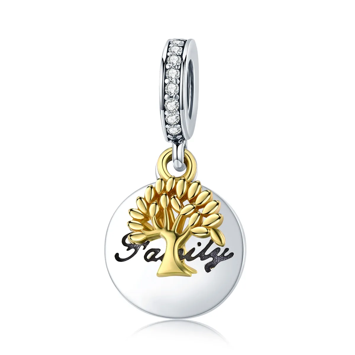 Pandora Style Two Tone Bicolor Vintage Life Tree Dangle - SCC816