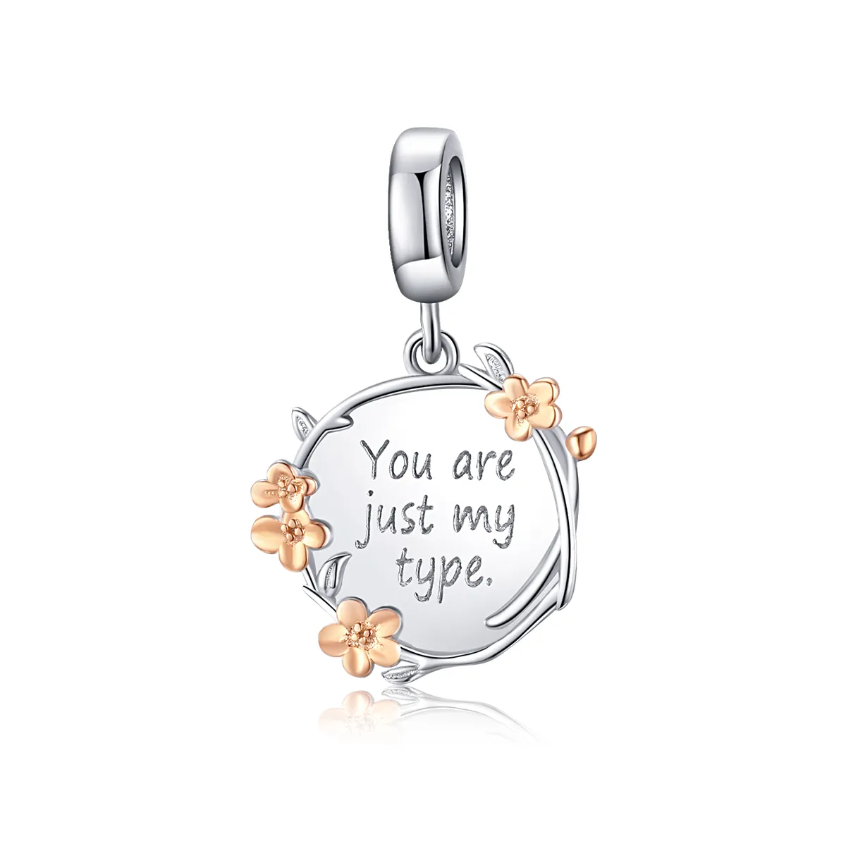 Pandora Style Two Tone Bicolor You Are Just My Type Dangle - BSC147