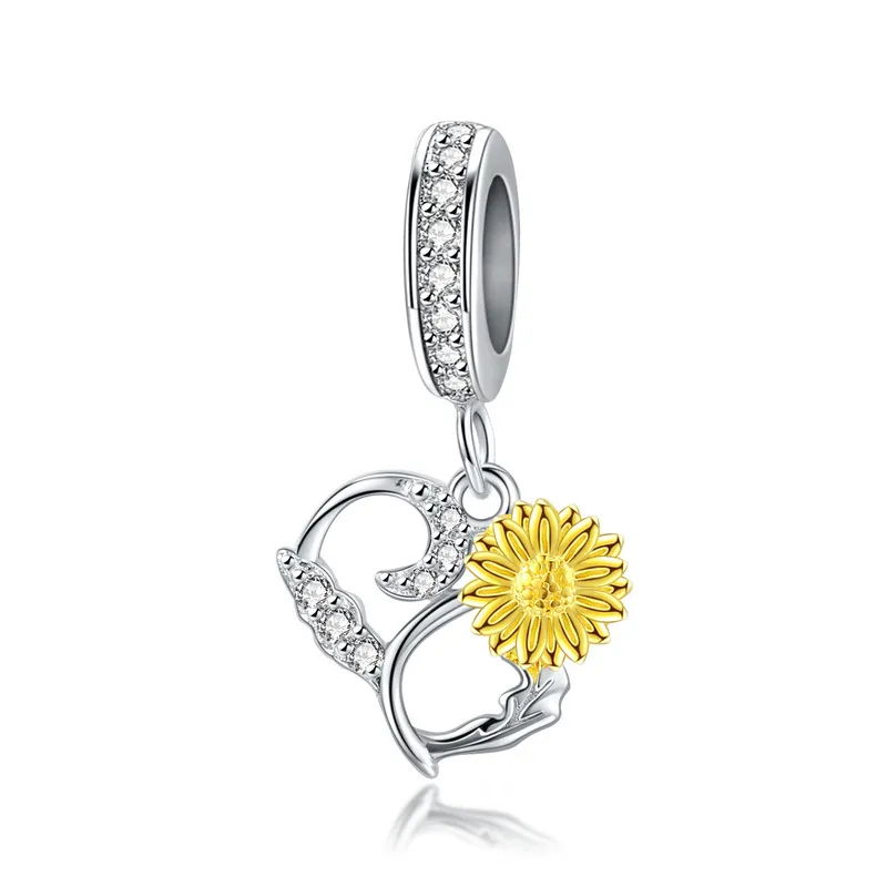 Pandora Style Two Tone Shine Sun Dangle - BSC285
