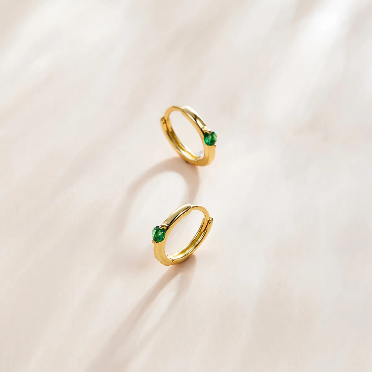 Pandora Style 18ct Gold Plated Ball Hoop Earrings - SCE1050-GN
