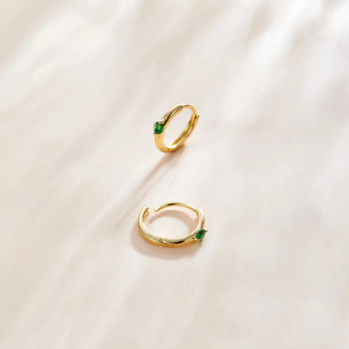Pandora Style 18ct Gold Plated Ball Hoop Earrings - SCE1050-GN