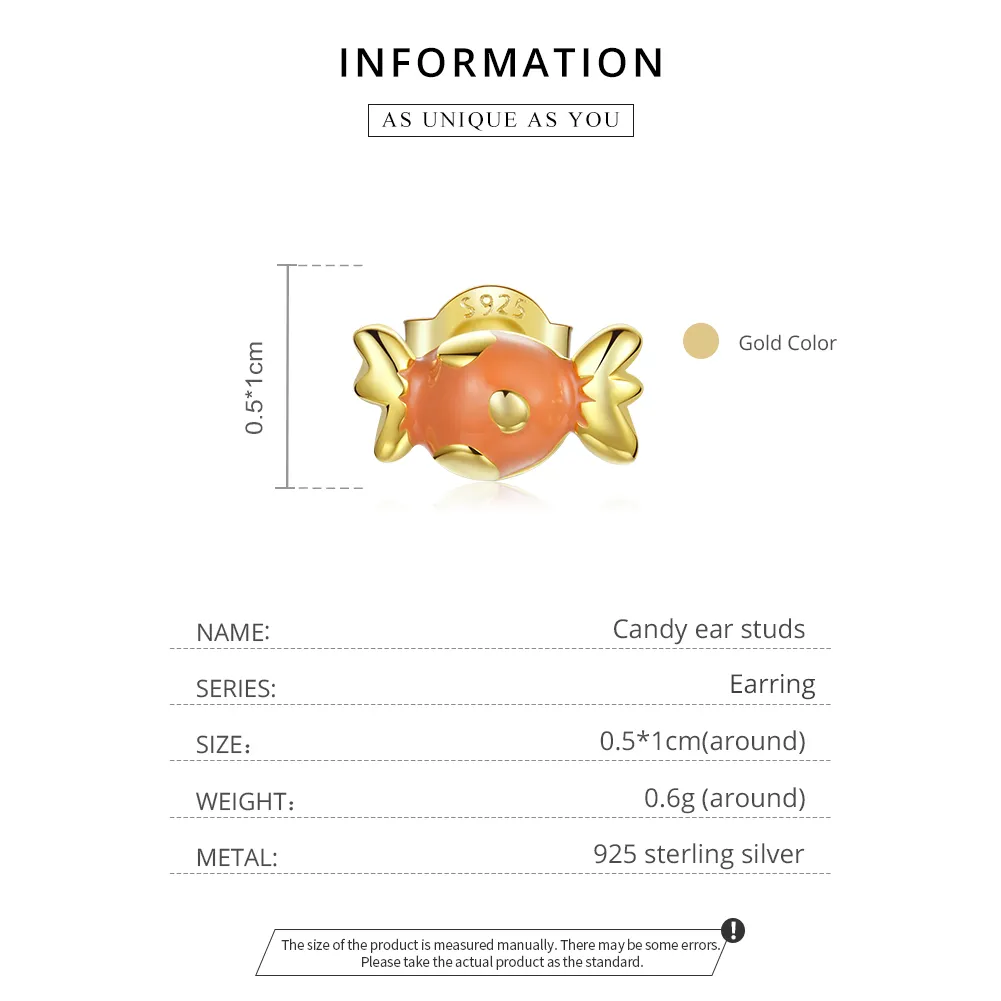 Pandora Style 18ct Gold Plated Candy Stud Earrings - SCE1162