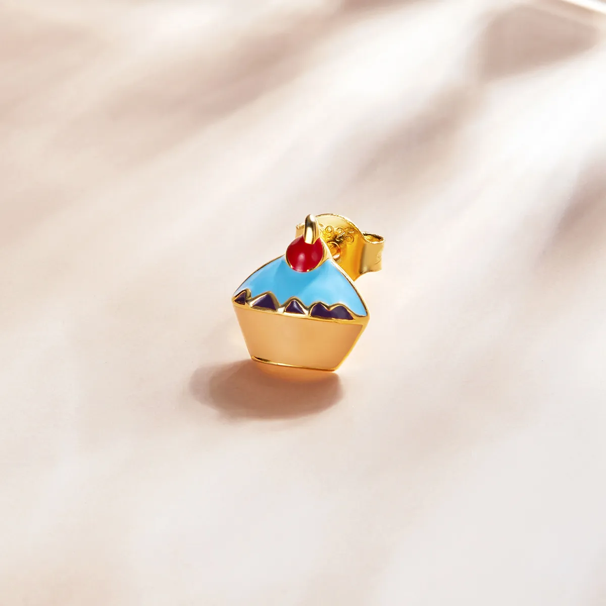 Pandora Style 18ct Gold Plated Cup Cake Stud Earrings - SCE1161