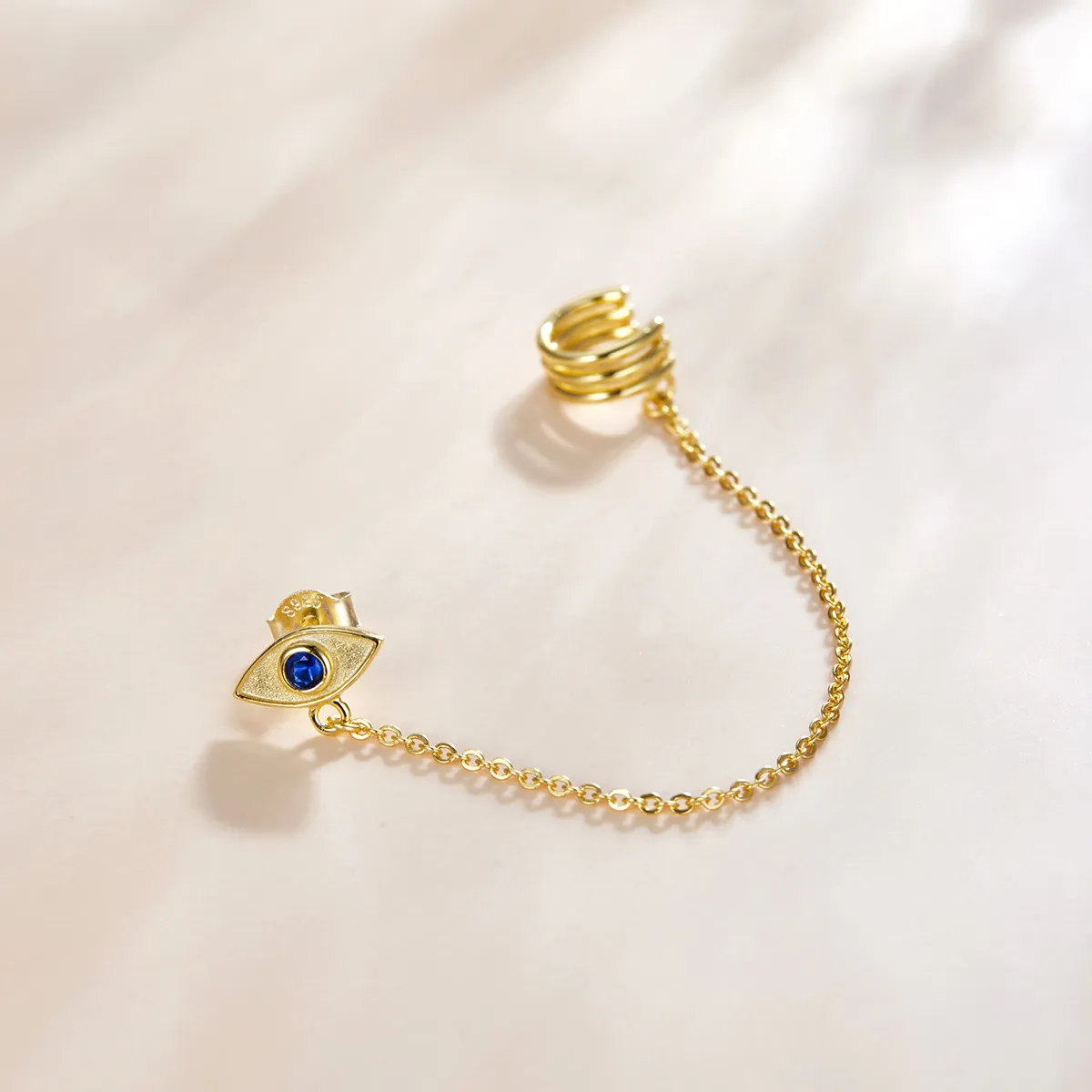 Pandora Style 18ct Gold Plated Devil'S Eye Dangle Earrings - SCE1096