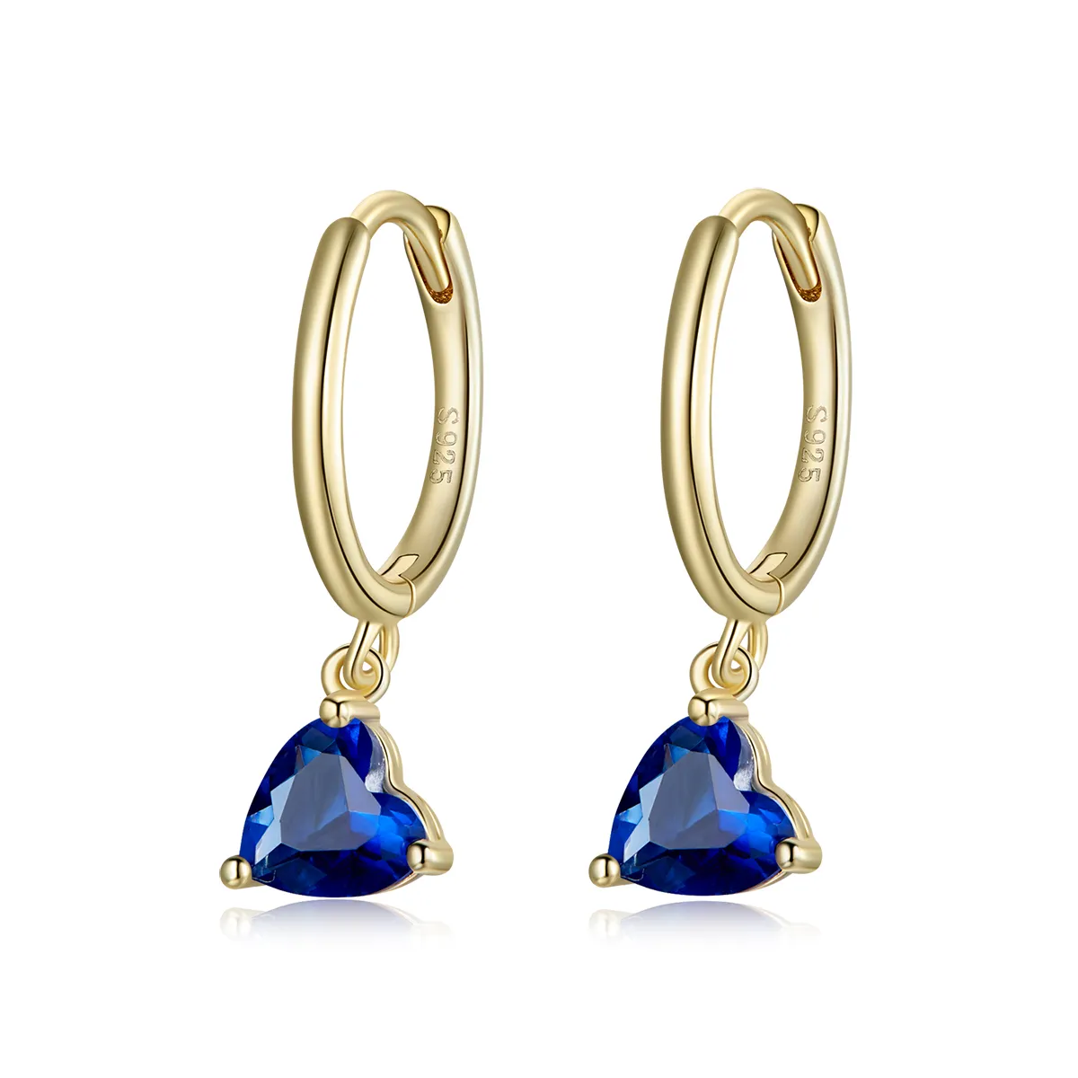 Pandora Style 18ct Gold Plated Hearts Dangle Earrings - SCE1019-BU