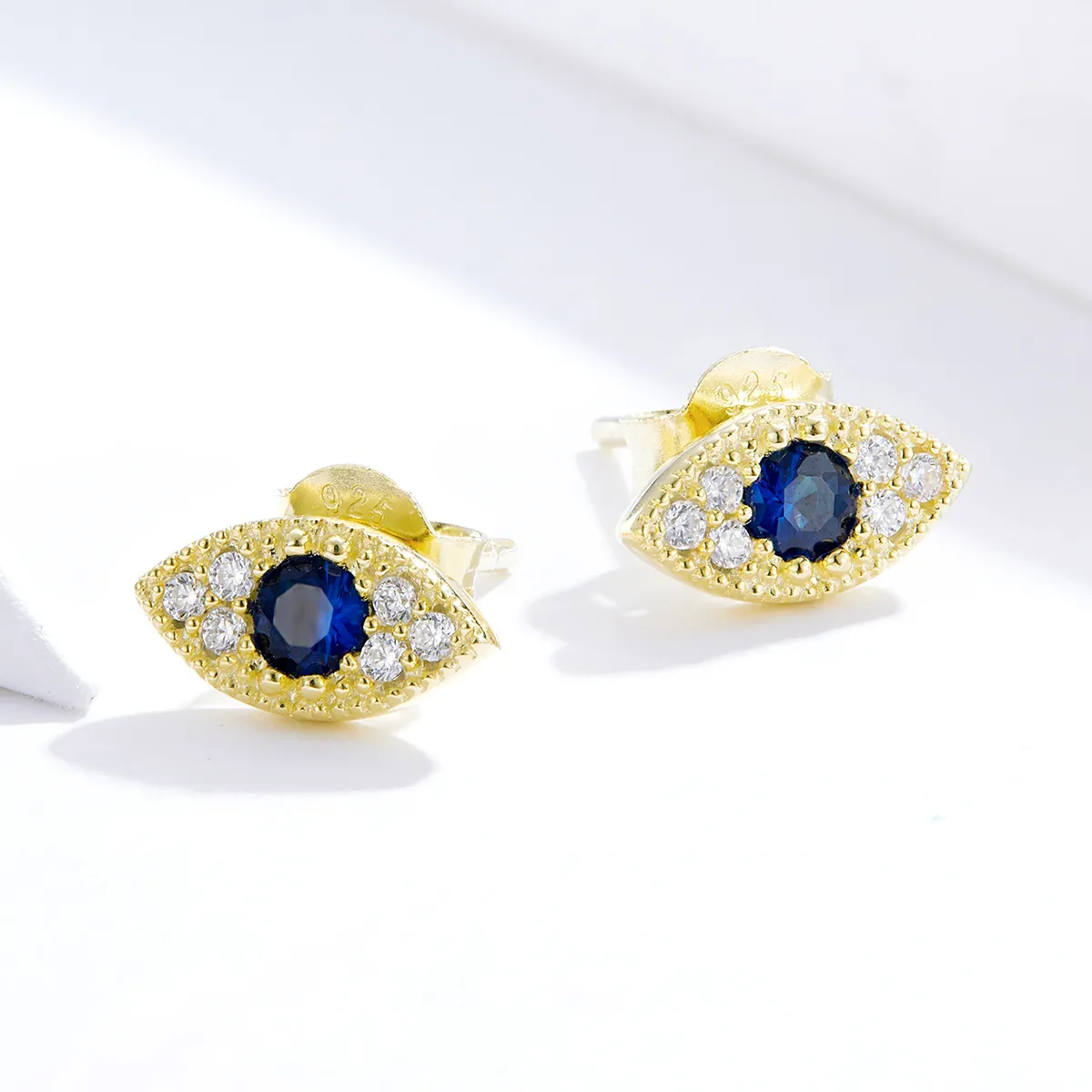 Pandora Style 18ct Gold Plated Lucky Eye Stud Earrings - SCE805