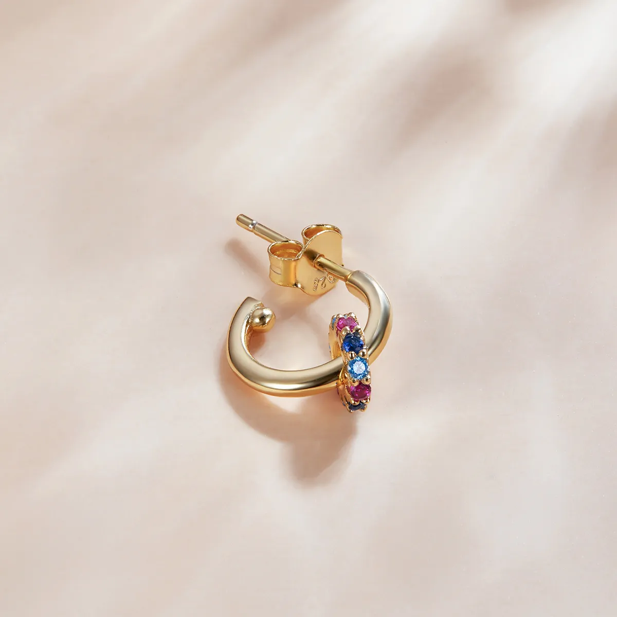 Pandora Style 18ct Gold Plated Mysterious Spain Colorful Circle Hoop Earrings - SCE1148