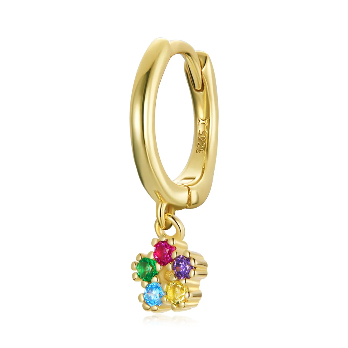 Pandora Style 18ct Gold Plated Mysterious Spain Flower Hoop Earrings - SCE1150