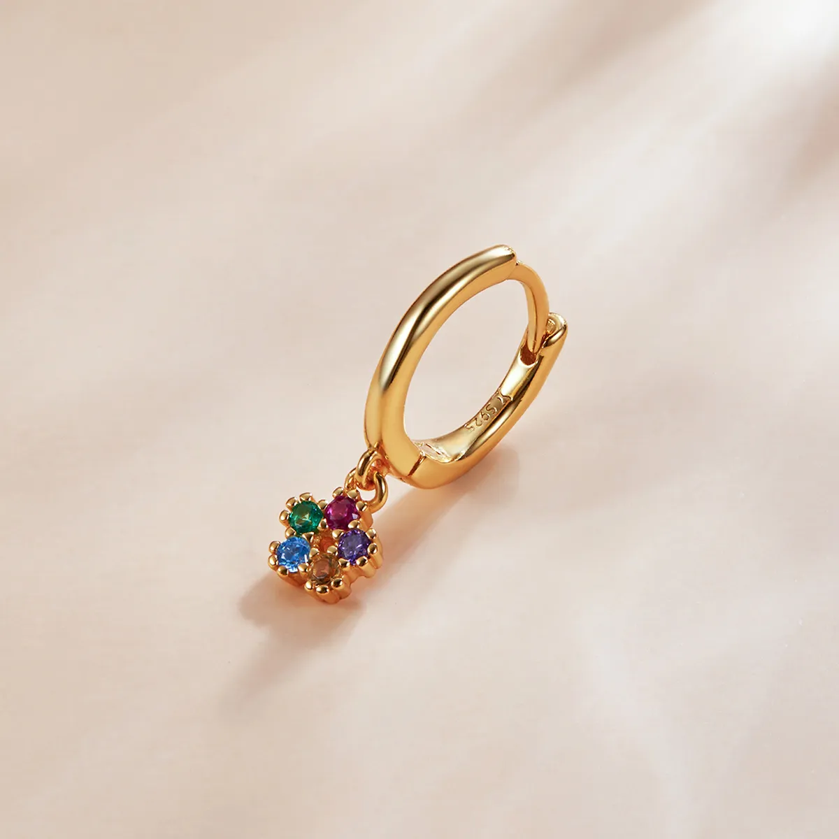 Pandora Style 18ct Gold Plated Mysterious Spain Flower Hoop Earrings - SCE1150