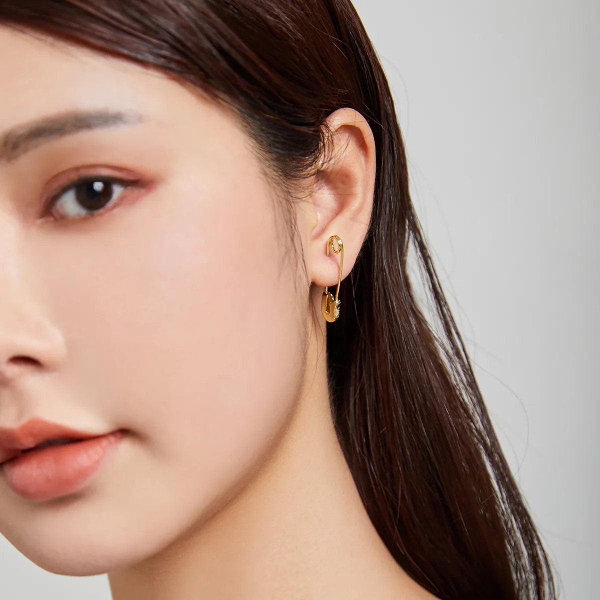 Pandora Style 18ct Gold Plated Snap-Pin Stud-Simple Stud Earrings - SCE1086