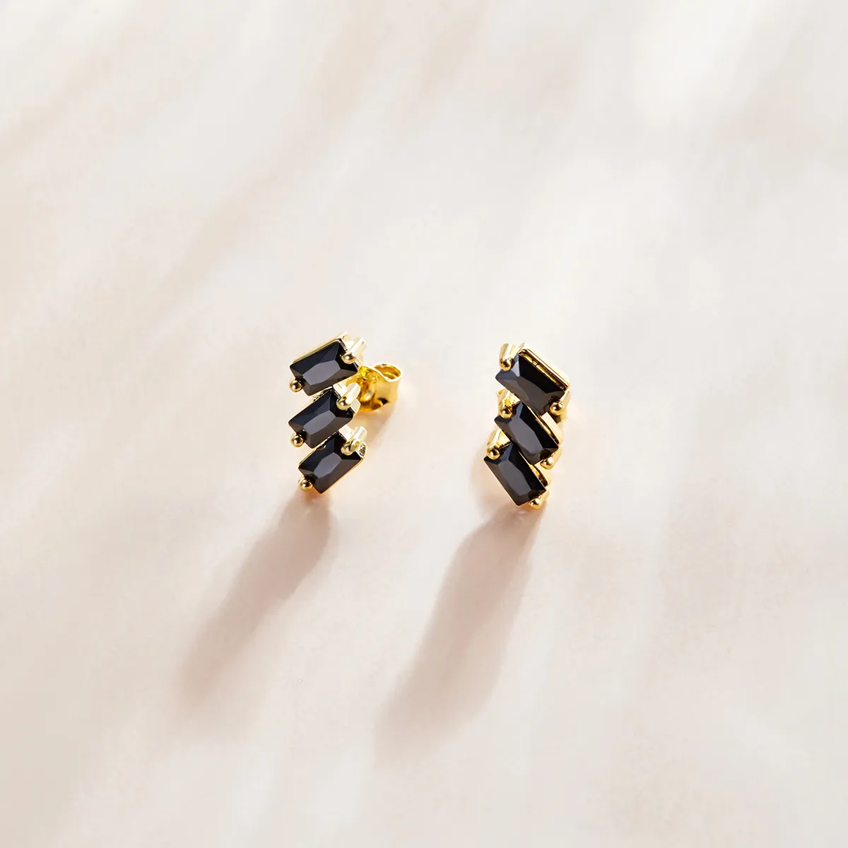 Pandora Style 18ct Gold Plated Solid Stud Earrings - SCE1051-BK