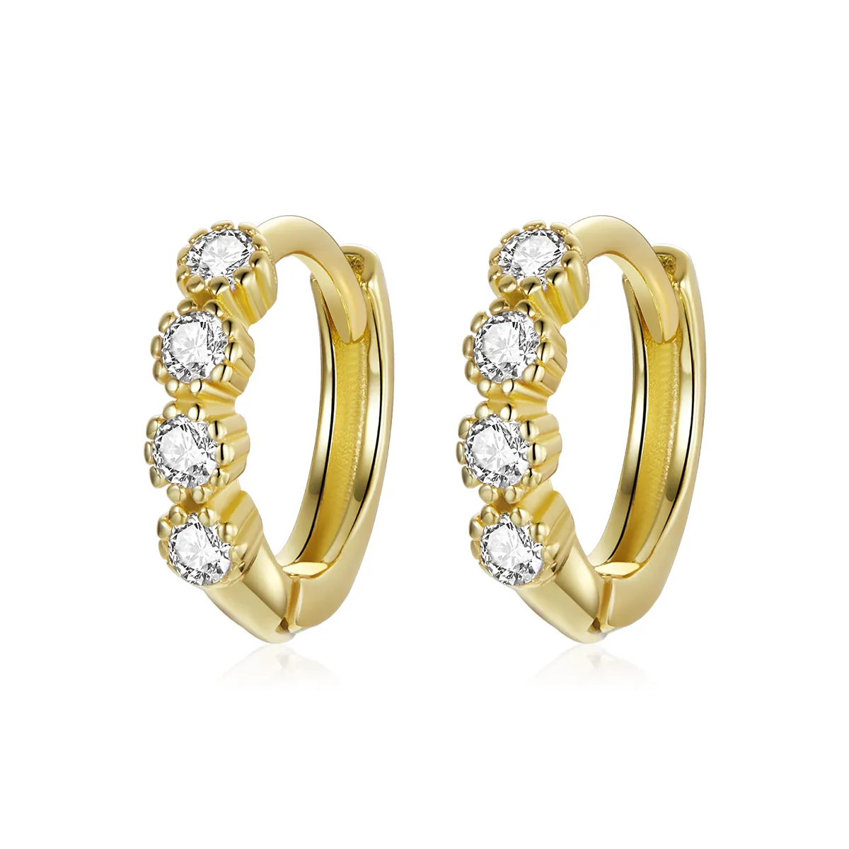 Pandora Style 18ct Gold Plated Stylish Hoop Earrings - SCE1126