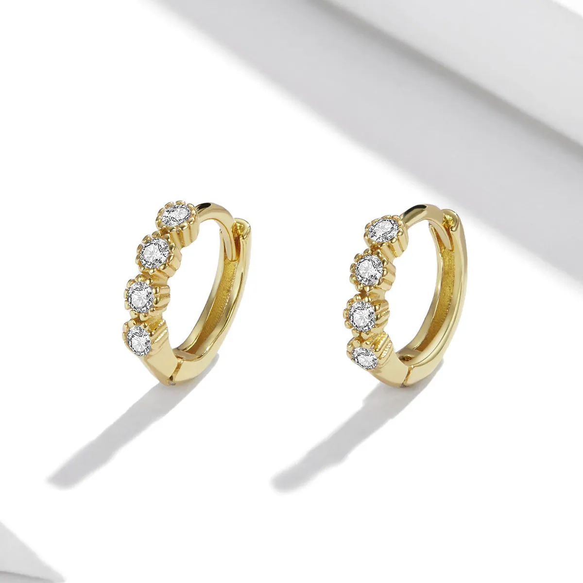 Pandora Style 18ct Gold Plated Stylish Hoop Earrings - SCE1126