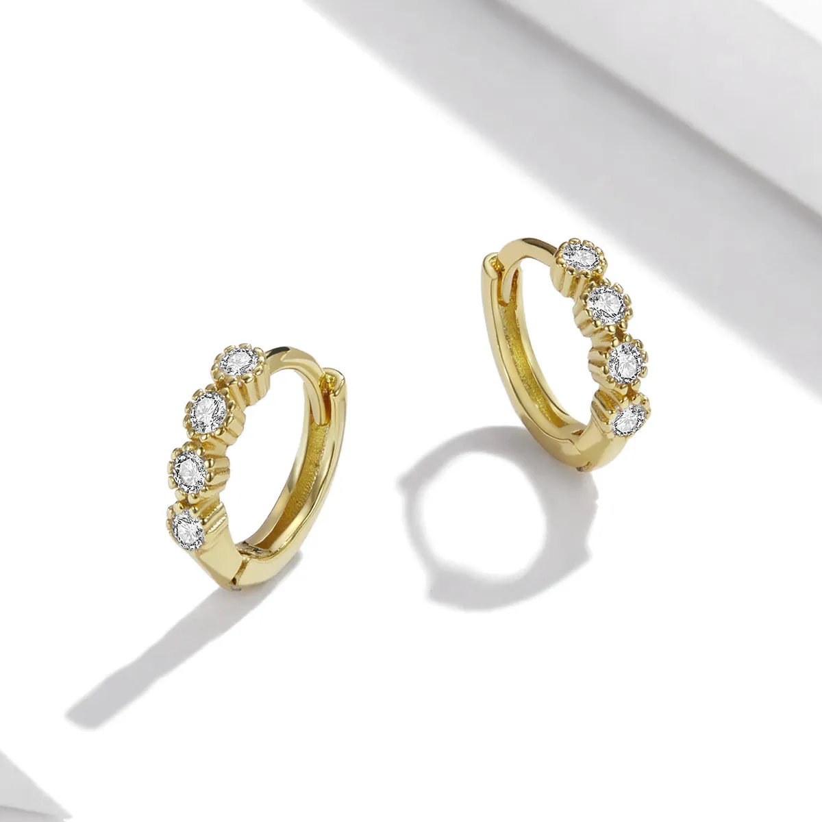 Pandora Style 18ct Gold Plated Stylish Hoop Earrings - SCE1126