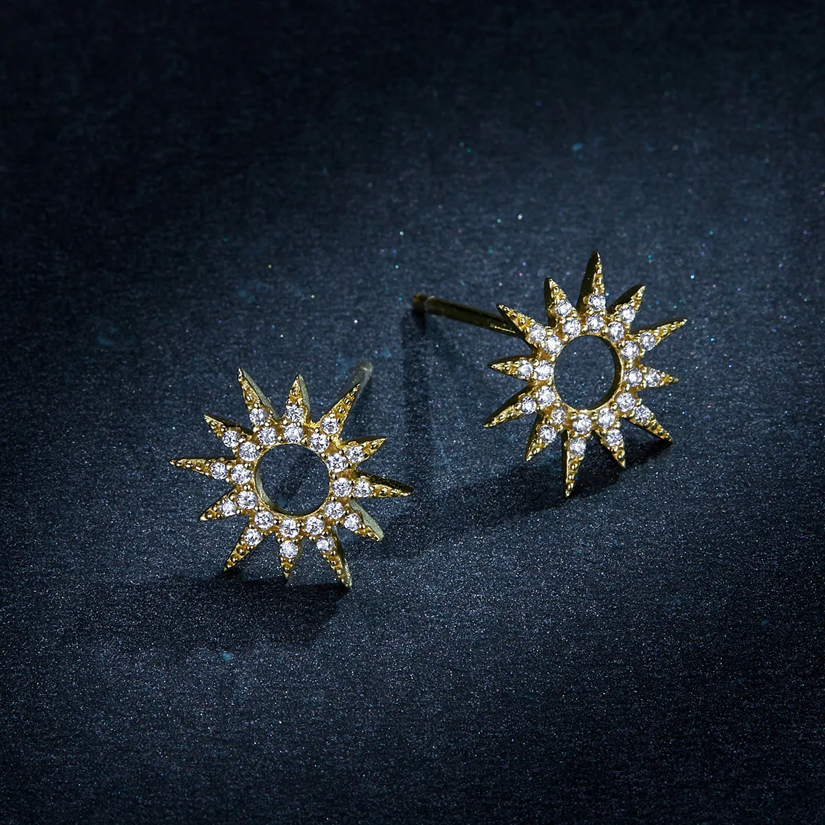 Pandora Style 18ct Gold Plated Sun Stud Earrings - BSE256