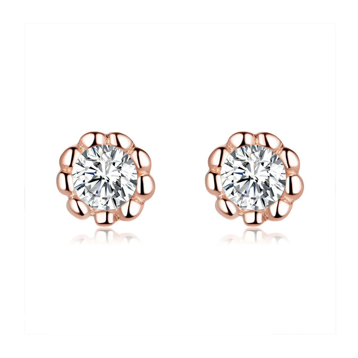 Pandora Style Rose Gold Gentle Shine Stud Earrings - BSE219