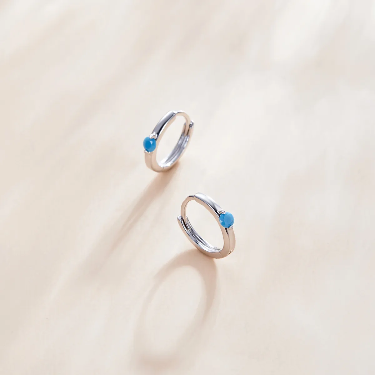 Pandora Style Silver Ball Hoop Earrings - SCE1050-BU