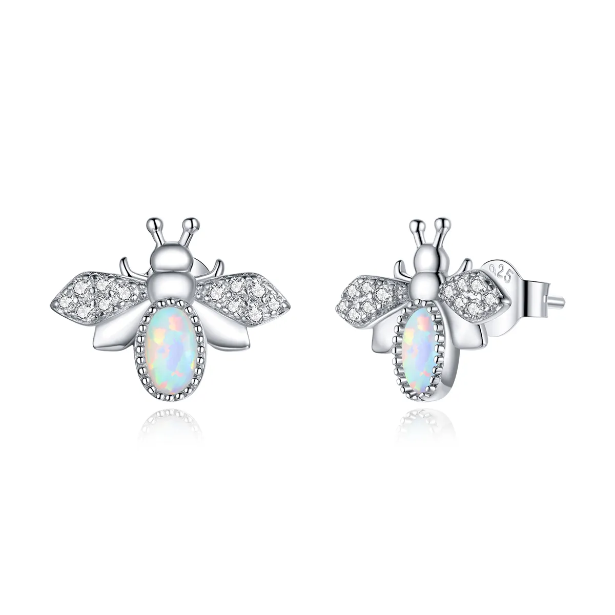 Pandora Style Silver Bee Stud Earrings - SCE1021