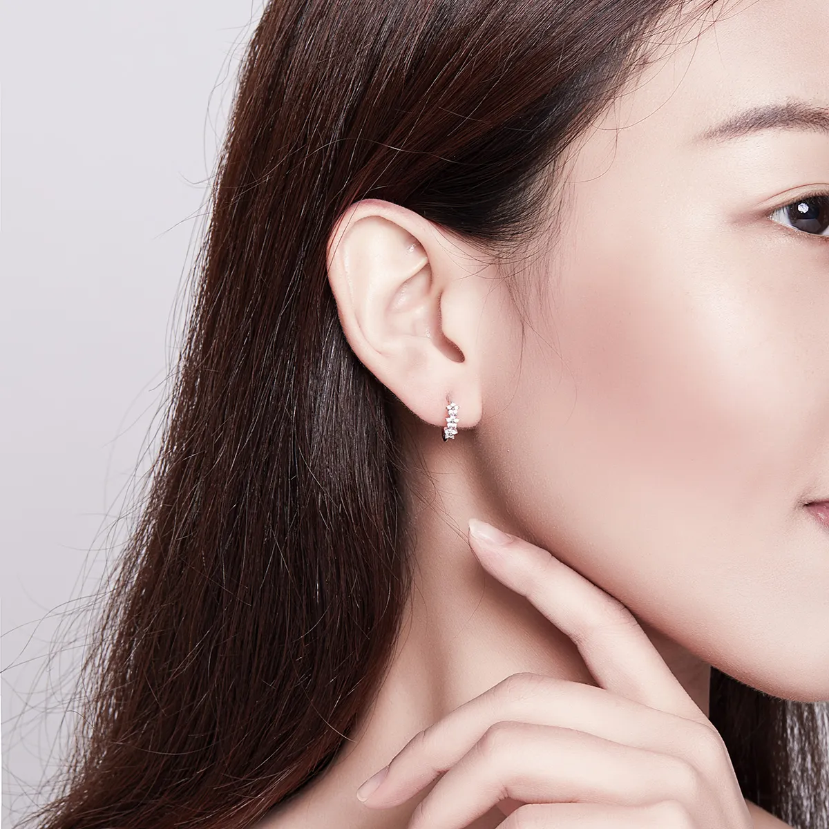 Pandora Style Silver Blossom Hoop Earrings - SCE756
