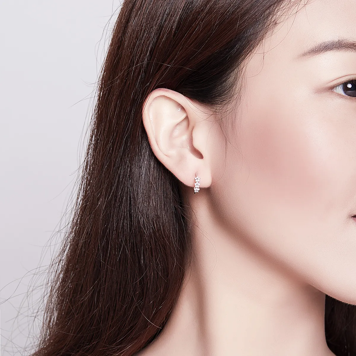 Pandora Style Silver Blossom Hoop Earrings - SCE756