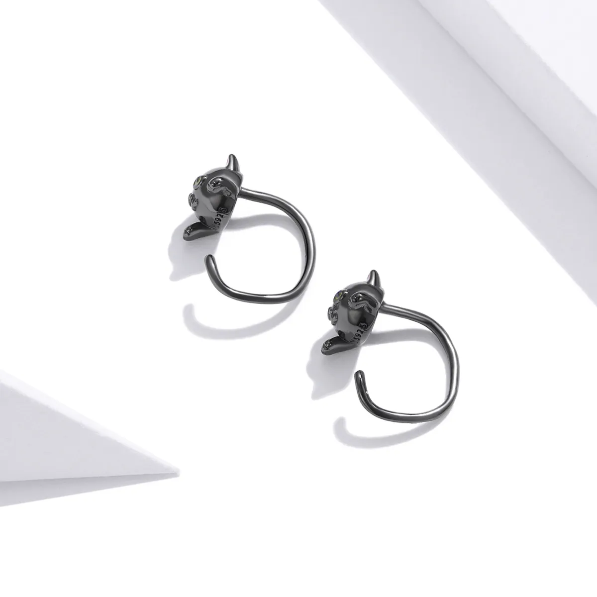 Pandora Style Silver Cat Stud Earrings - SCE1125