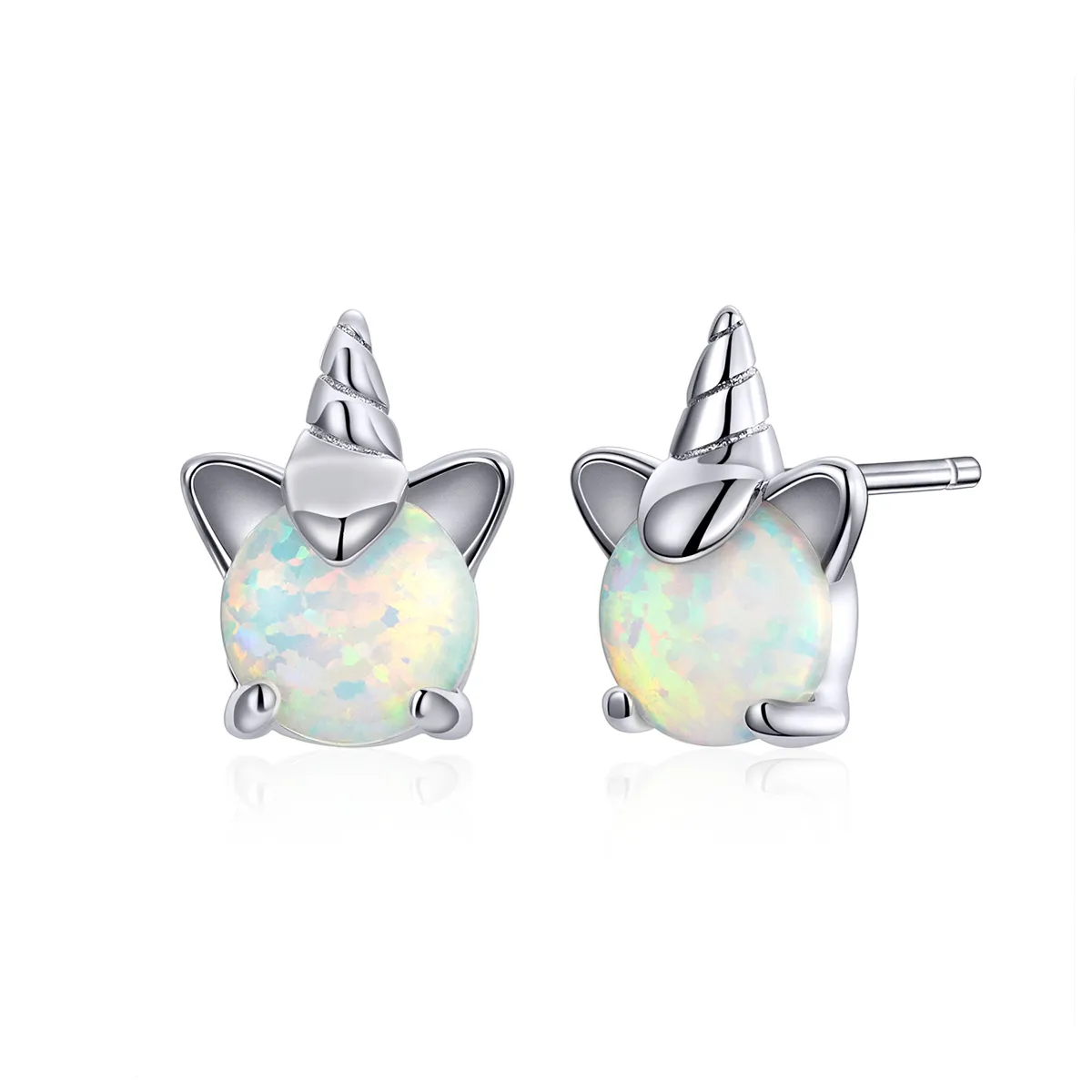 Pandora Style Silver Cute Unicorn Stud Earrings - SCE737