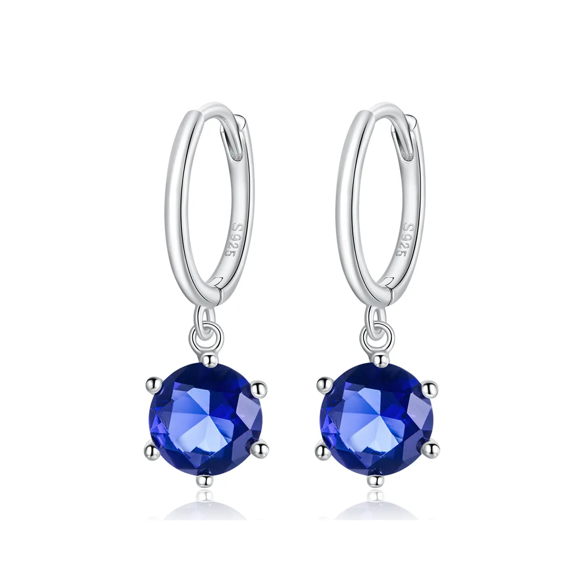 Pandora Style Silver Cz Dangle Earrings - SCE1020-BU