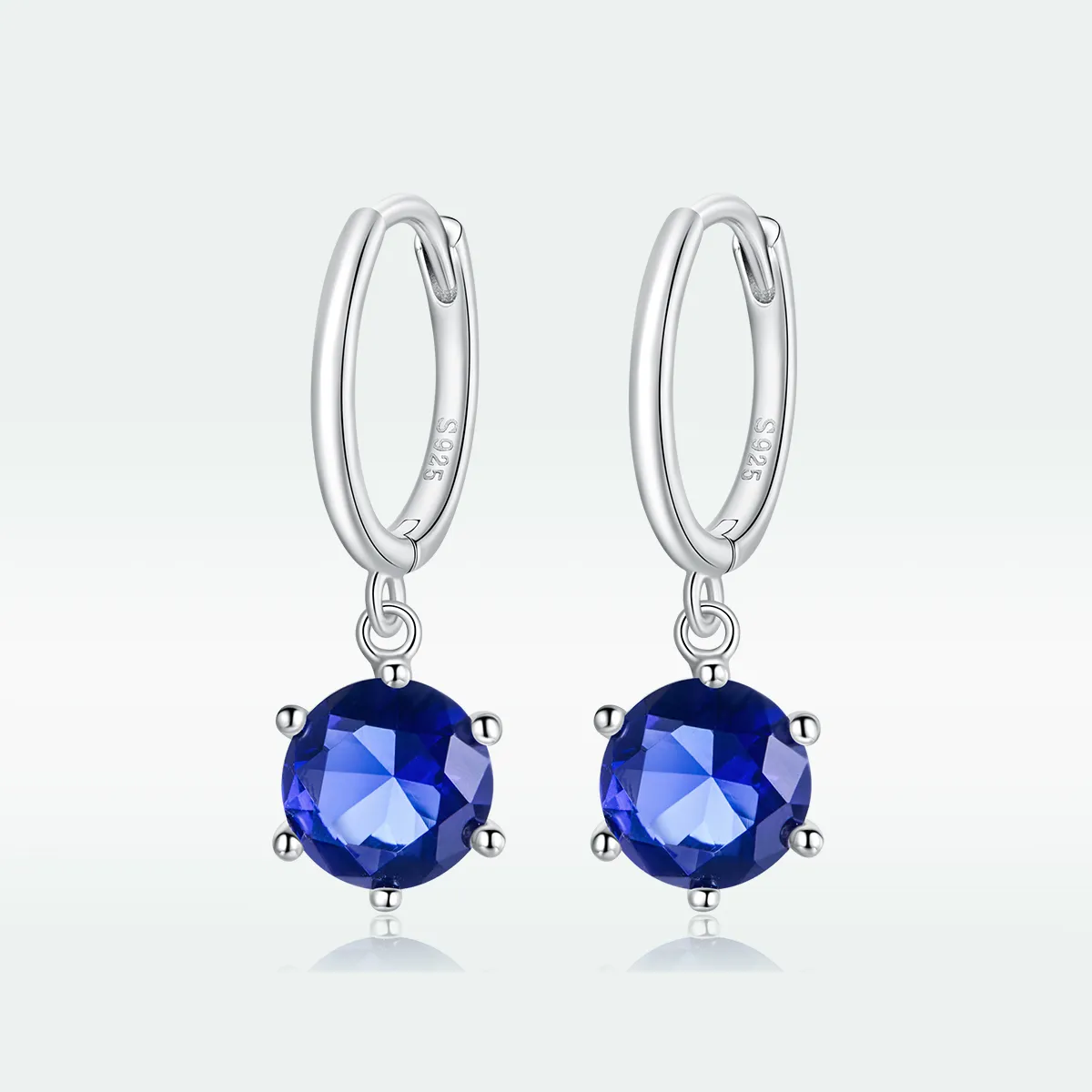 Pandora Style Silver Cz Dangle Earrings - SCE1020-BU
