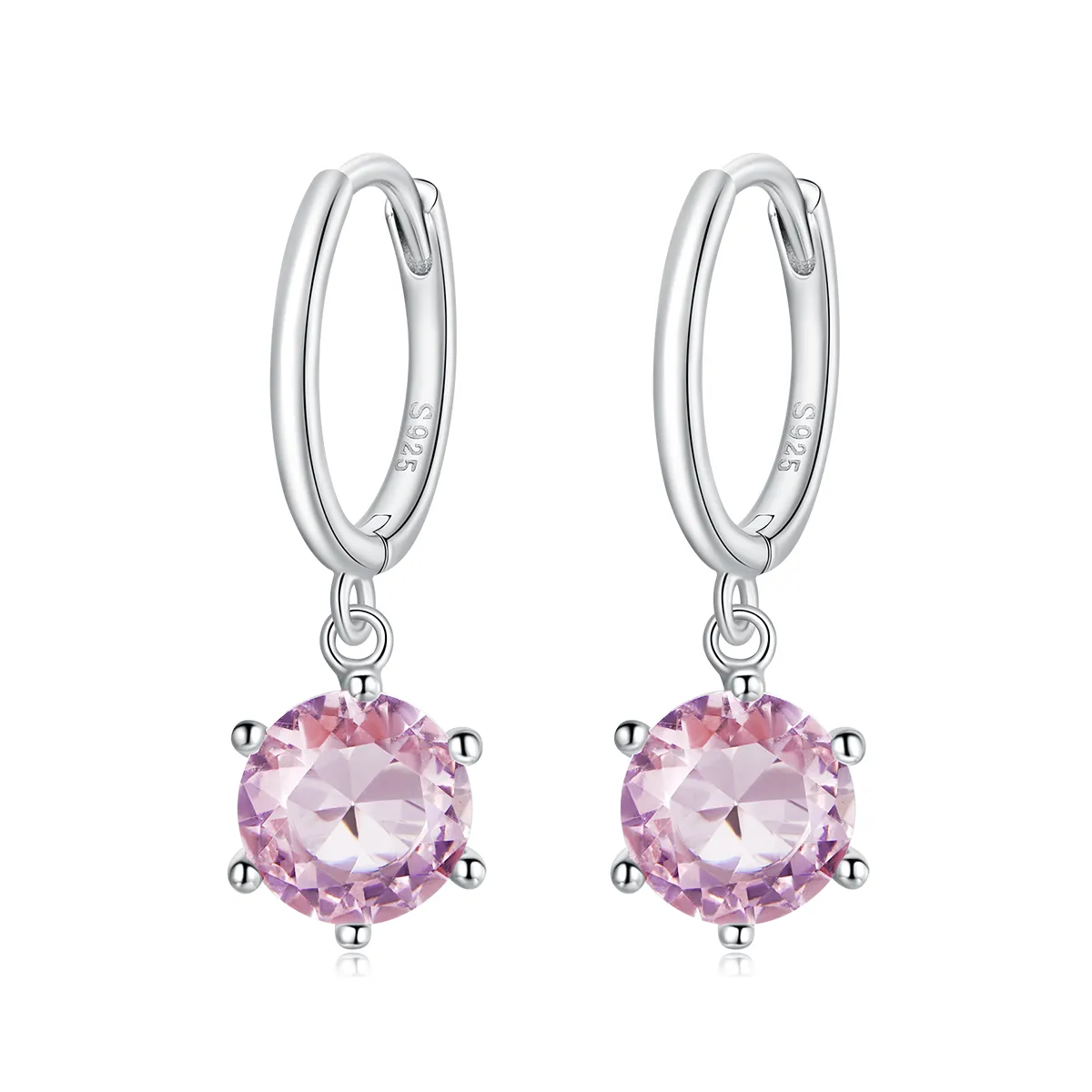 Pandora Style Silver Cz Dangle Earrings - SCE1020-PK