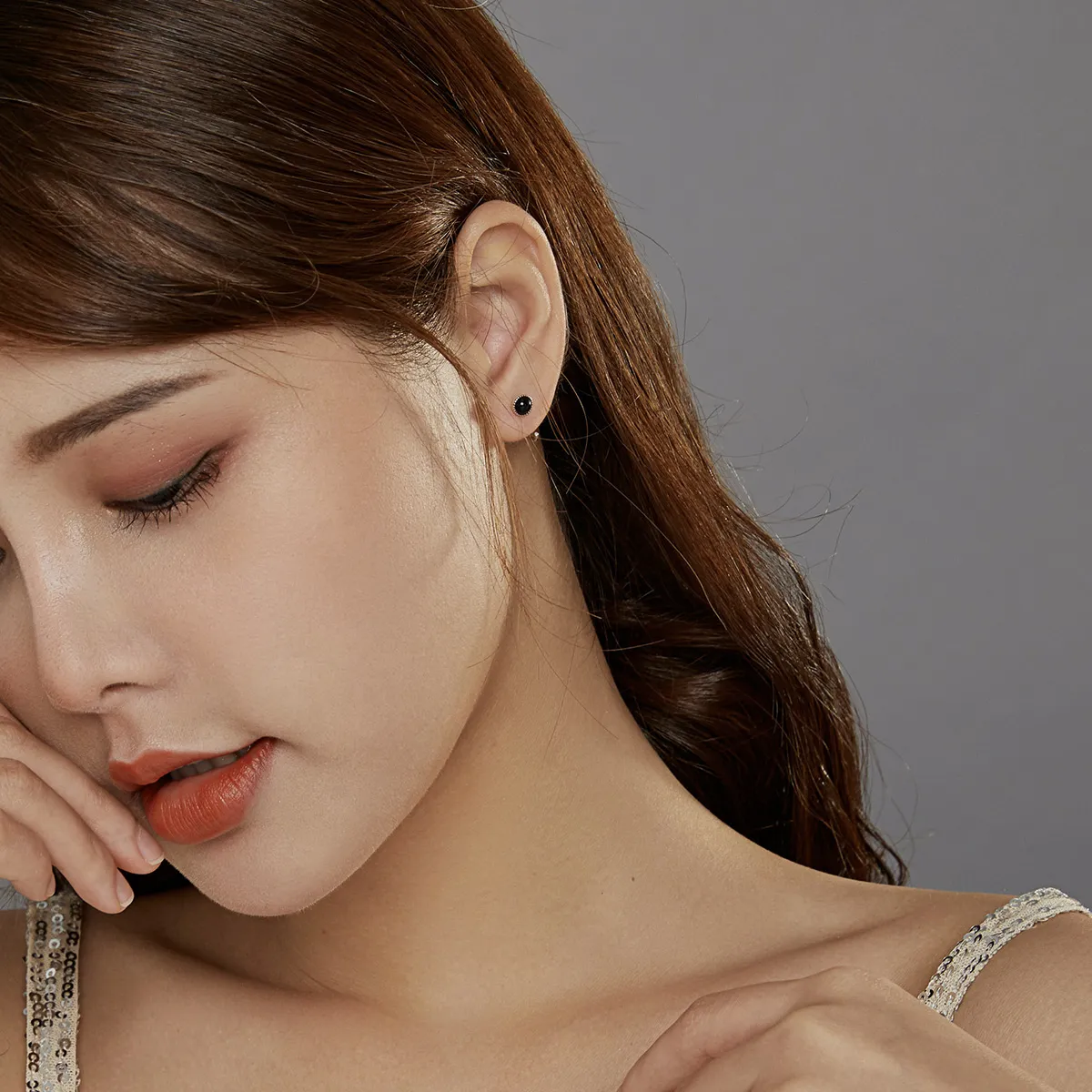 Pandora Style Silver Deep Night Sky Hoop Earrings - SCE950