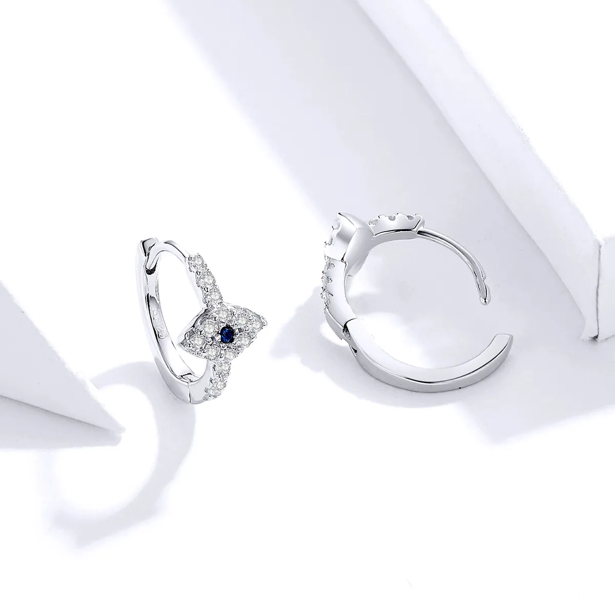 Pandora Style Silver Devil'S Eye Hoop Earrings - SCE783-A