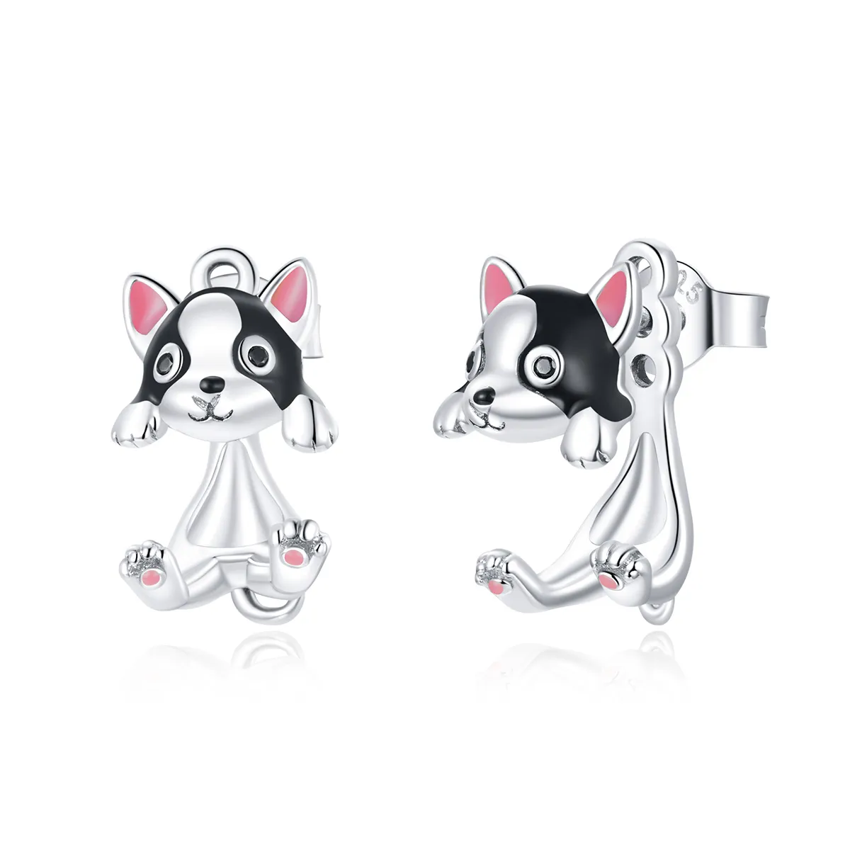 Pandora Style Silver Dog Stud Earrings - SCE978