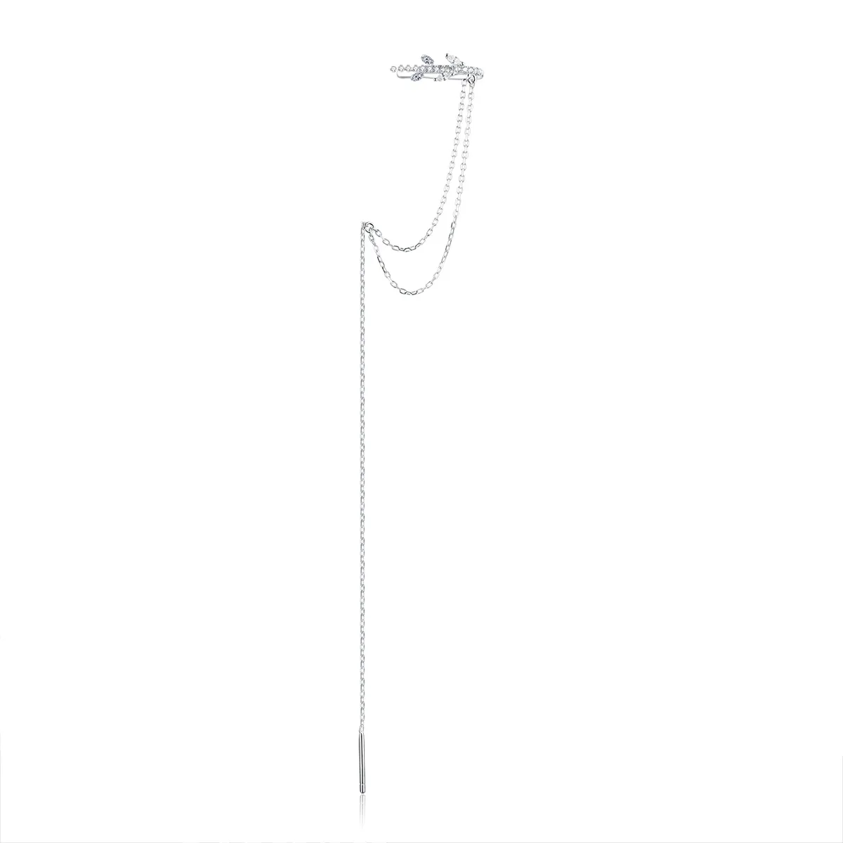 Pandora Style Silver Fresh Grass Dangle Earrings - BSE363